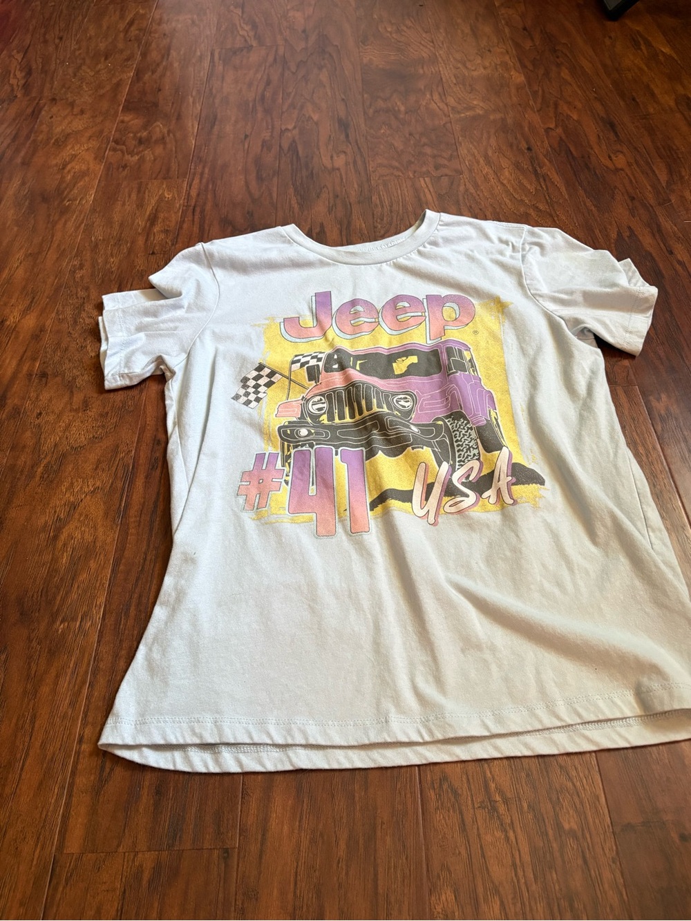 Jeep Light Blue Tee with Pink & Yellow Graphic
